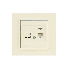 Розетка телефонная + гнездо Zena RJ11 без рамки крем. ABB 609-010300-221