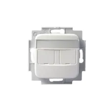 Розетка телекоммуникационная Jussi RJ45 + RJ45 без разъемов (AMP) бел. ABB FOT5010