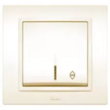 Выключатель 1-кл. Zena проходной с подсветкой Led крем. ABB 500-010300-210
