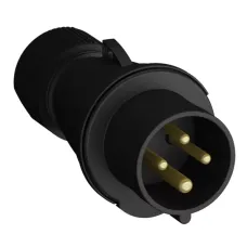 Вилка кабельная Easy&Safe 332EP6B 32А 3P+E IP44 6ч черн. ABB 2CMA103588R1000